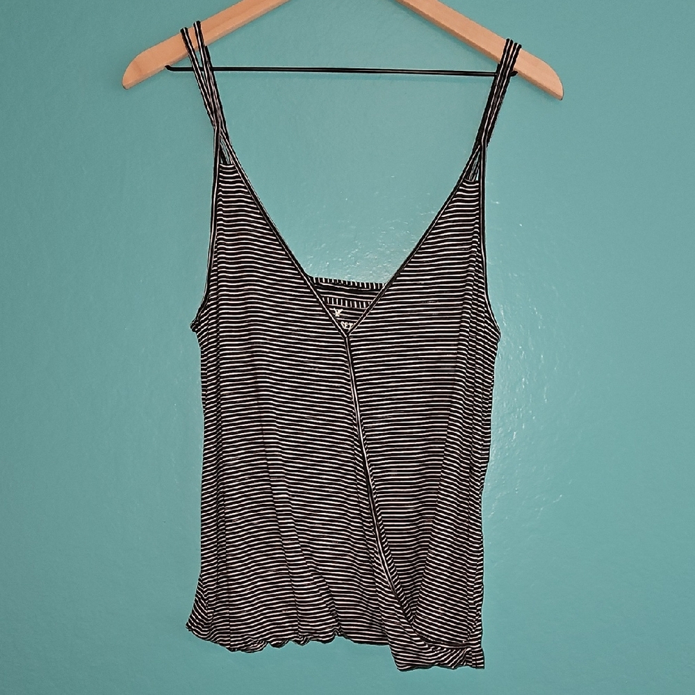 American Eagle Outfitters Striped Wrap Tank Top